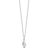 Sentimental Expressions Sterling Silver Rhodium-plated Love Note 18in Necklace
